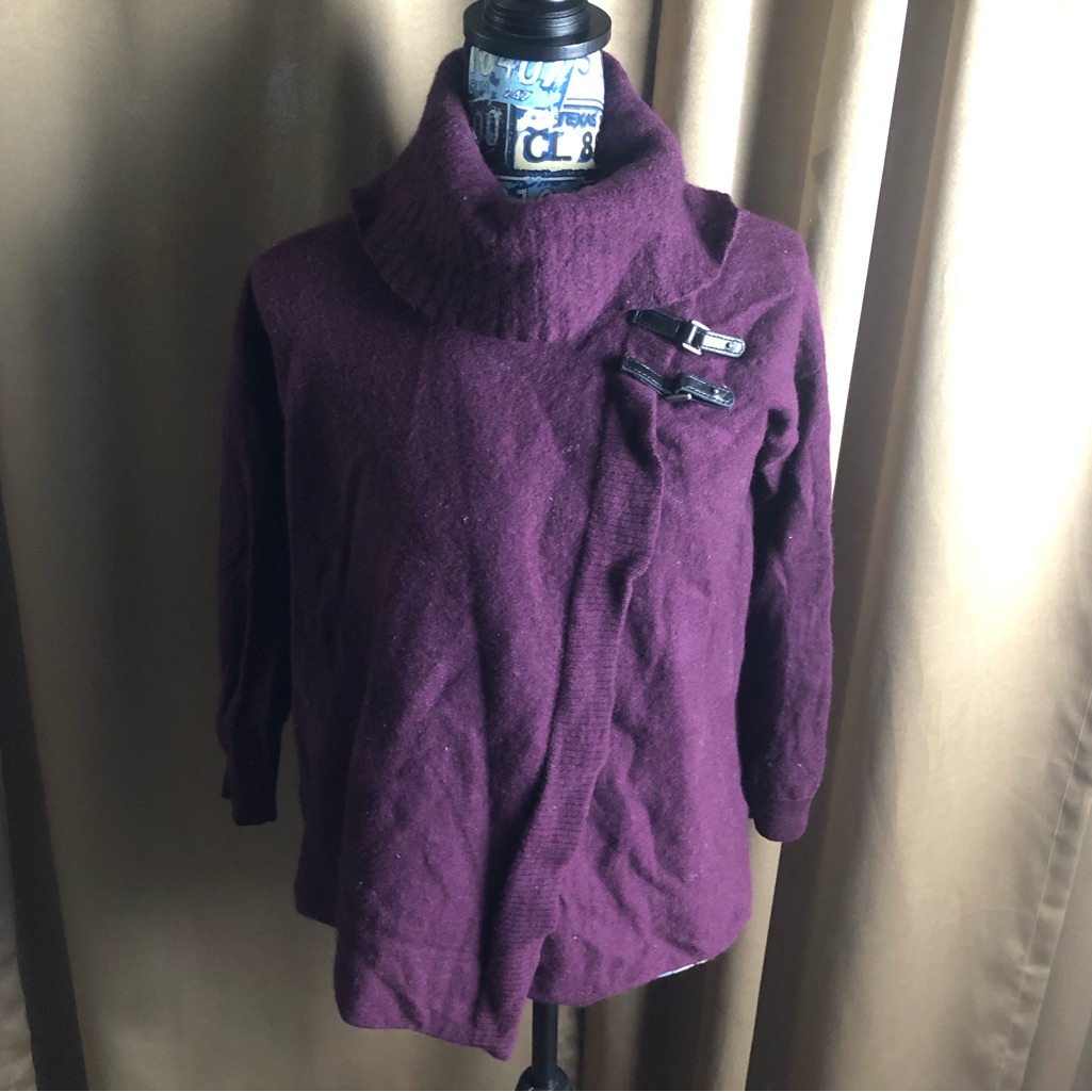 Ellen Tracy Extra Fine Merino Wool Turtle Neck Long Sleeve Sweater